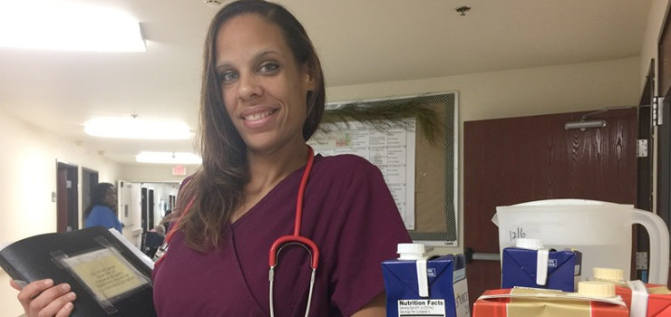 Athena King, a graduate of Senior Care Centers’ Certified Nurse Aide training program, now enjoys a new career as a CNA at Park Bend Health Center in North Austin. Photo courtesy of Derek Phillips